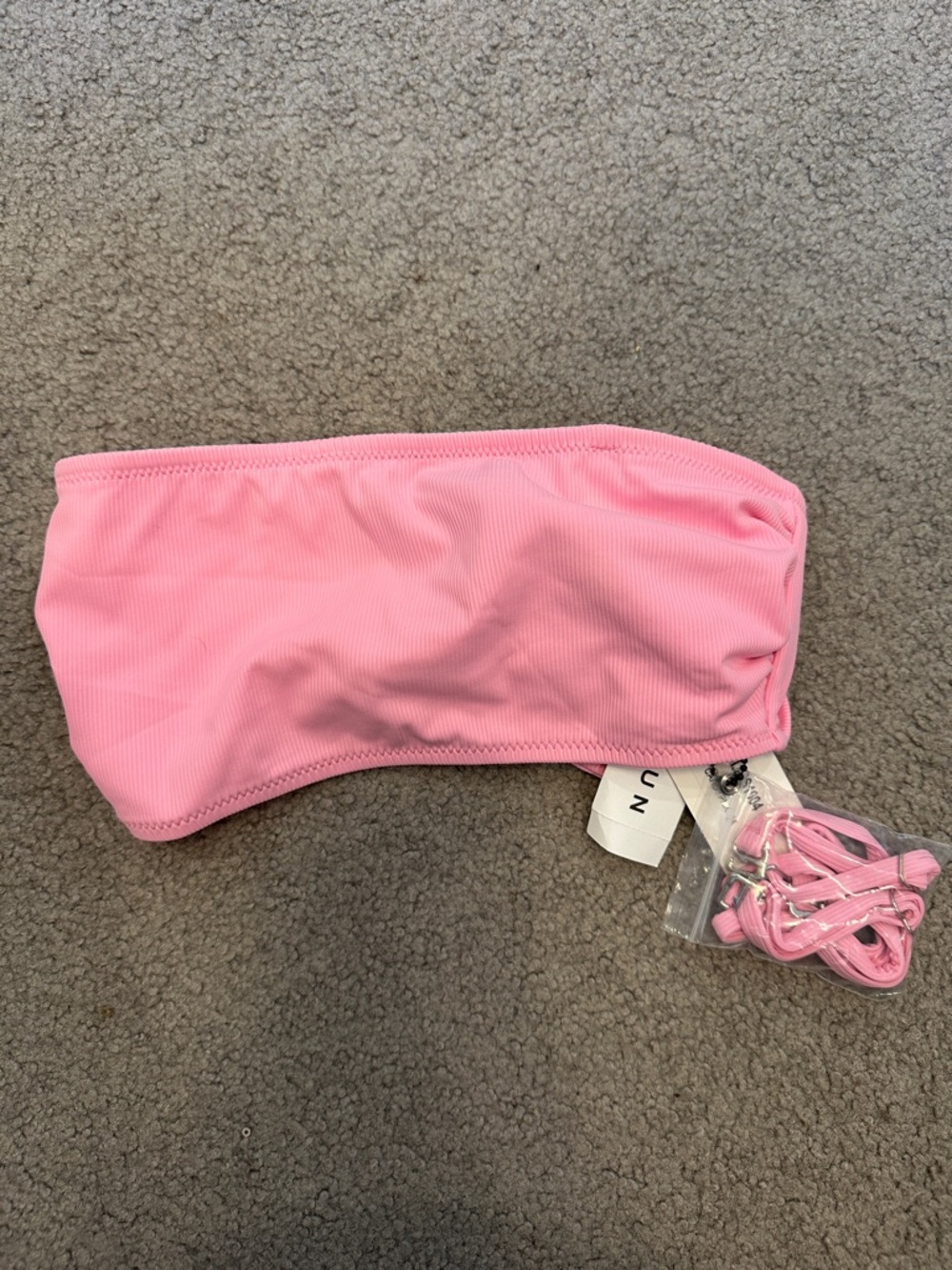 PacSun Pink Ribbed Bandeau Bikini Top
